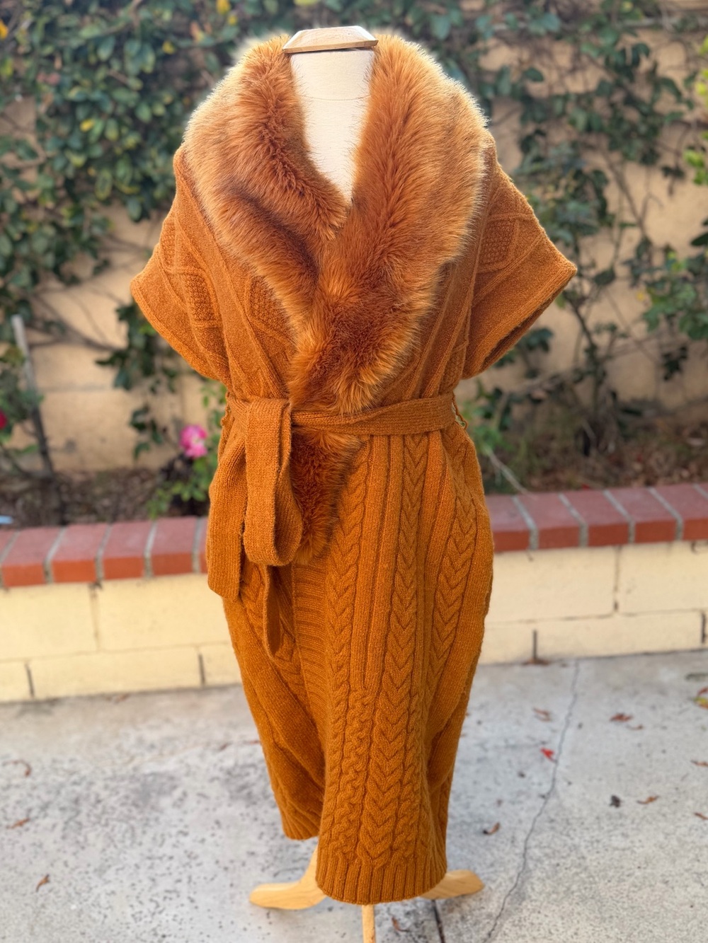 Marciano Burnt  Cable Knit Sweater